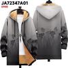 Winter Hooded Zip-up Cotton Jacket Teens British Style 3D Print Fleece Lined Loose Fit Outdoor Wear