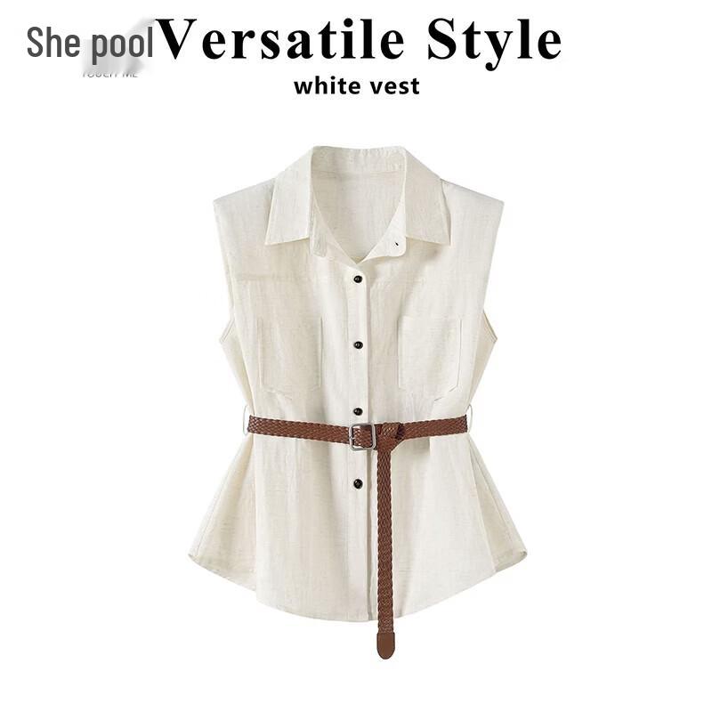 Ta Chi Women s Lyocell Linen Polka Dot Sleeveless Shirt S