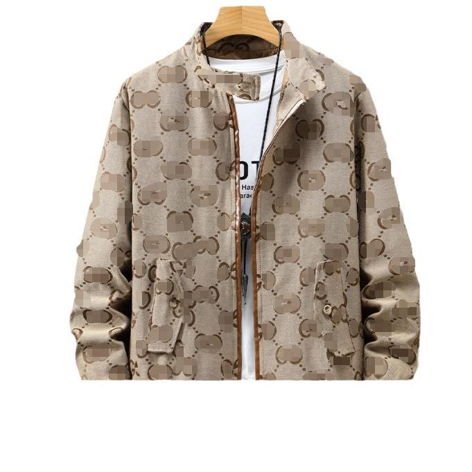 

Trendy European Men s Letter Jacquard Jacket - Autumn New Arrivals, Versatile Canvas, Stand-up Collar, Korean Style M