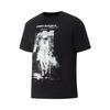 Li Ning JB Series Loose Fit Round Neck Casual Cotton Short Sleeve T-Shirt With Letter Graphic Men Tops Black AHSVH81-1