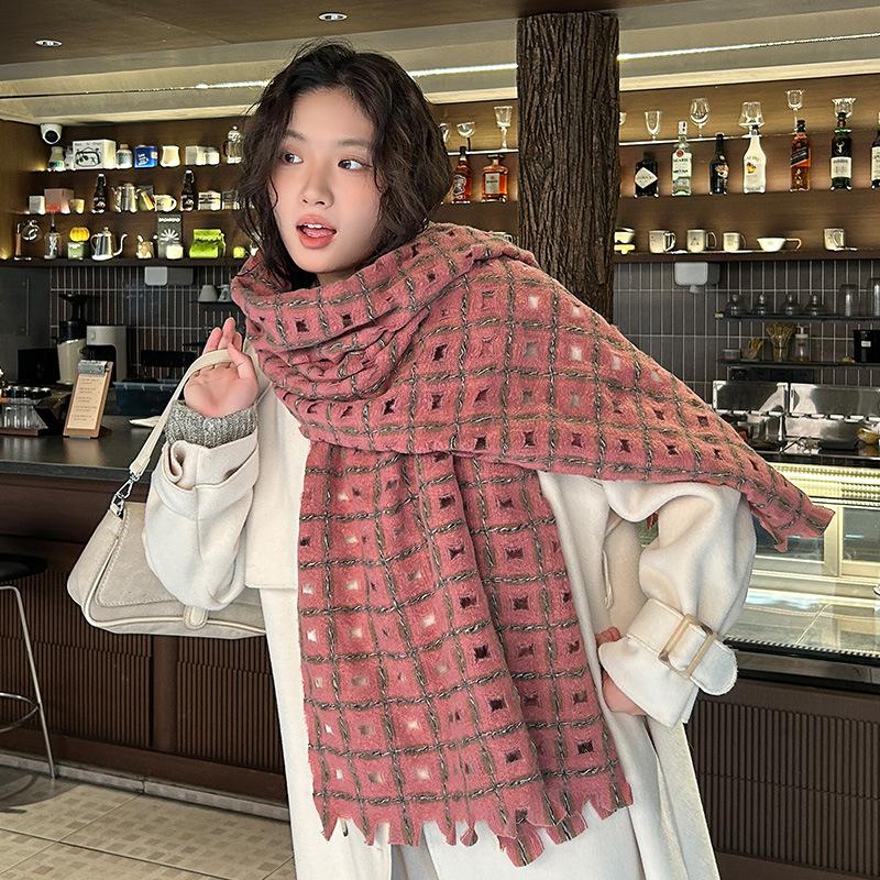 11 New Autumn and Winter Warm Scarf Female Mohair Lengthened and Thickened Scarf Atmosphere High-end Shawl Wholesale