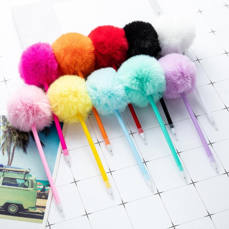 5 Pièces Stylo Bille Pompon Pelucheux Remplisseurs de Bas de Noël Fourniture de Fête de Noël pour Adultes Écriture Journalisation
