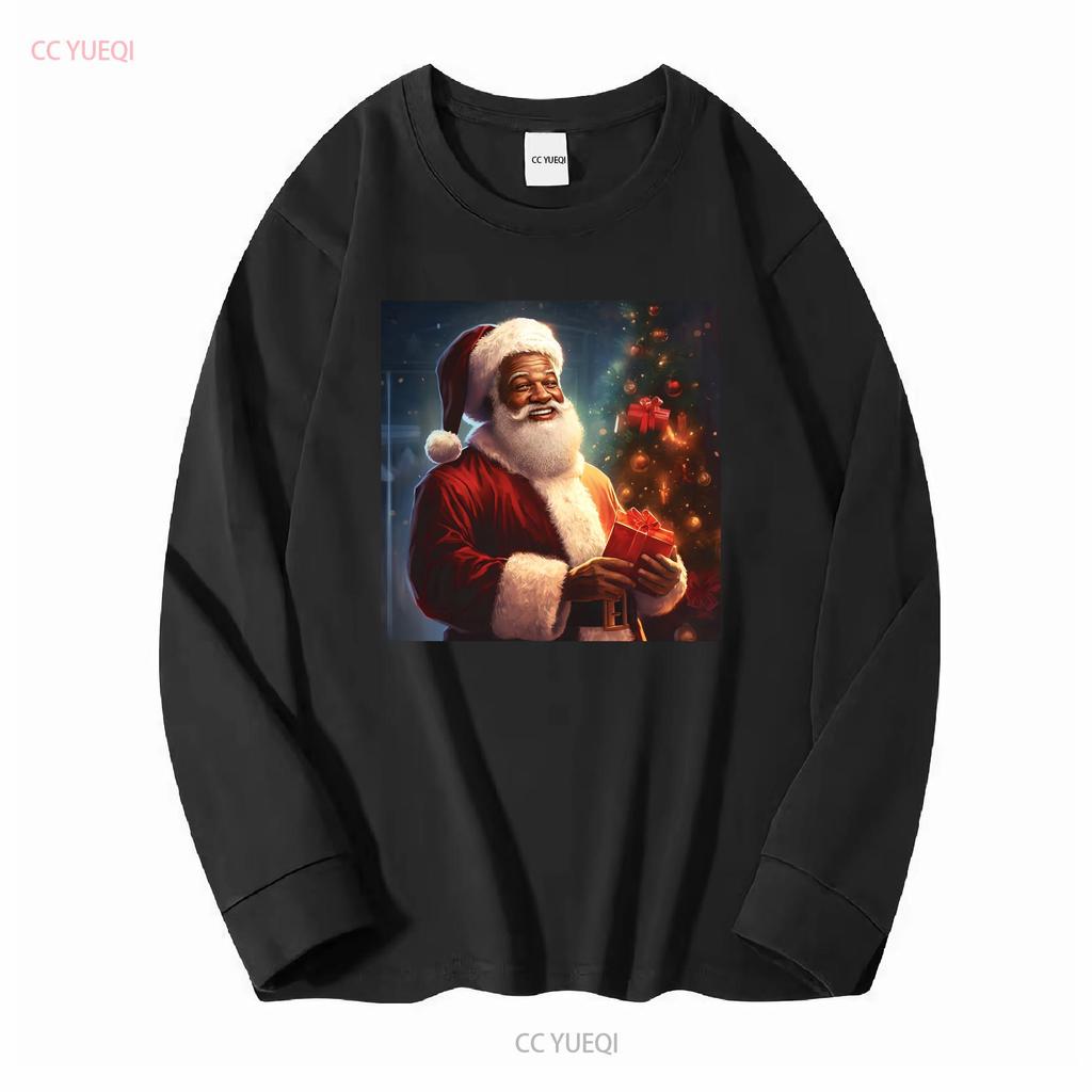 Vintage Black Santa Claus Illustration T Shirt Soft Cotton Quality Print Stylish Fit Design African American Vintage Washed