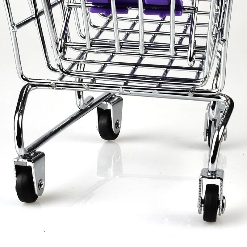Mini Supermarket Shopping Trolley Cart Desktop Model Children's Toys Home Decoration Miniature Decorative Figurines Home Decor