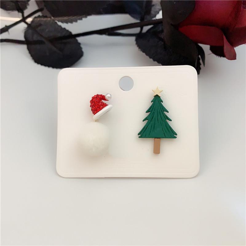 2025 Asymmetrical Reindeer Pompon Christmas Earrings for Women