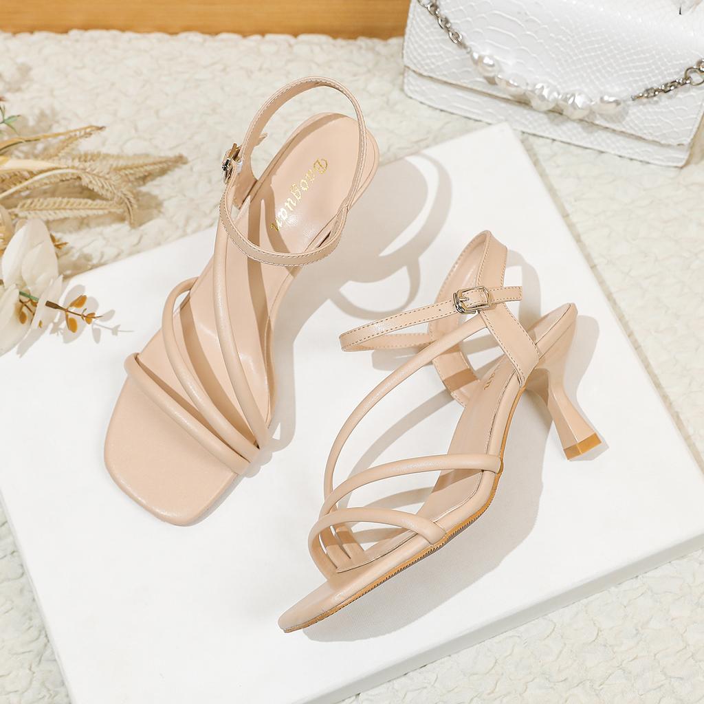 Sandals women's new versatile fashion evening wind lady niche stiletto high heel with skirt