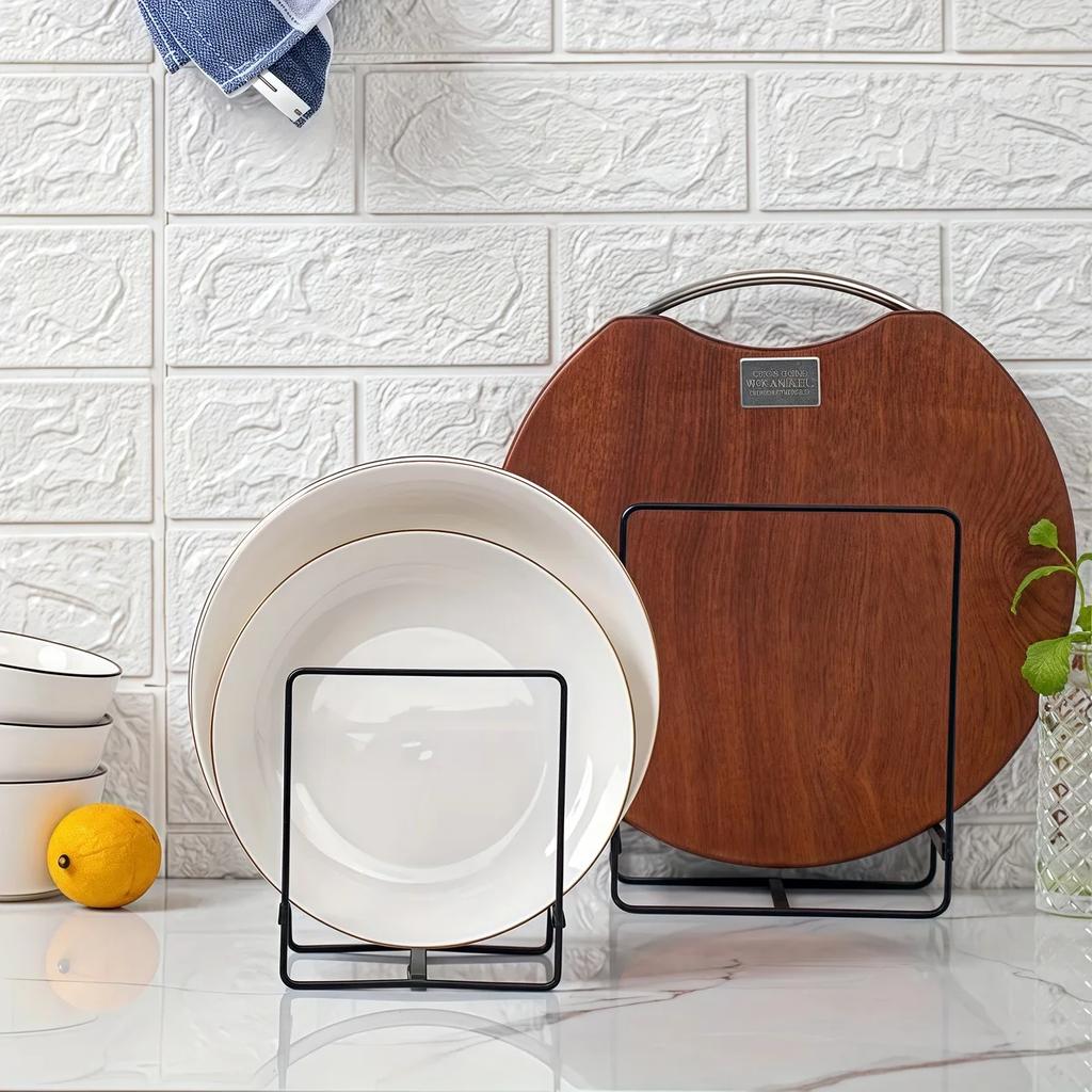 1pc kitchen cabinet plate storage countertop dish rack drawer dinner plate partition drain rack layered Household storage rack