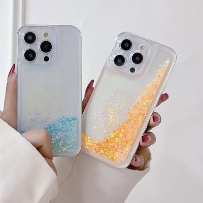 Luxury Luminous Quicksand Glitter Phone Case For IPhone Liquid Sand Transparent Soft Back Cover