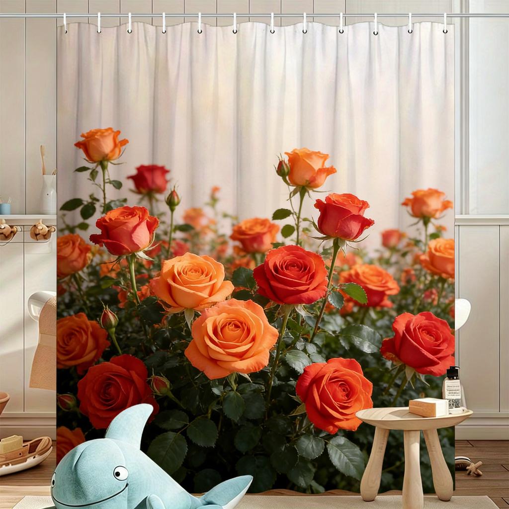 Vibrant Sunflower Field Waterproof Shower Curtain for Bright Bathroom Decor