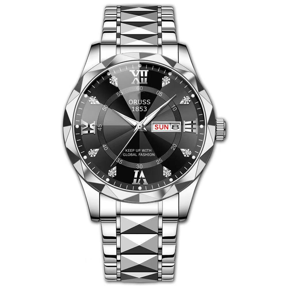 Business Large Dial Watch Luminous Men'S High-End Non-Mechanical Watch Men'S Quartz Calendar Watch Men'S