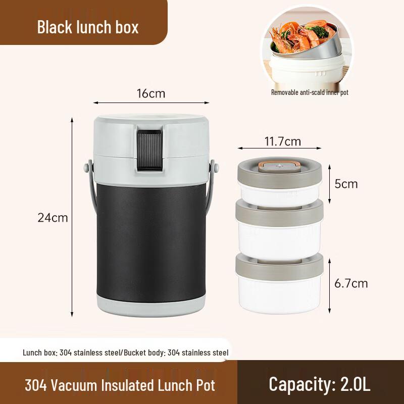 Zhi Shi 3-Layer 304 Stainless Steel Vacuum Insulated Food Jar with Cutlery
