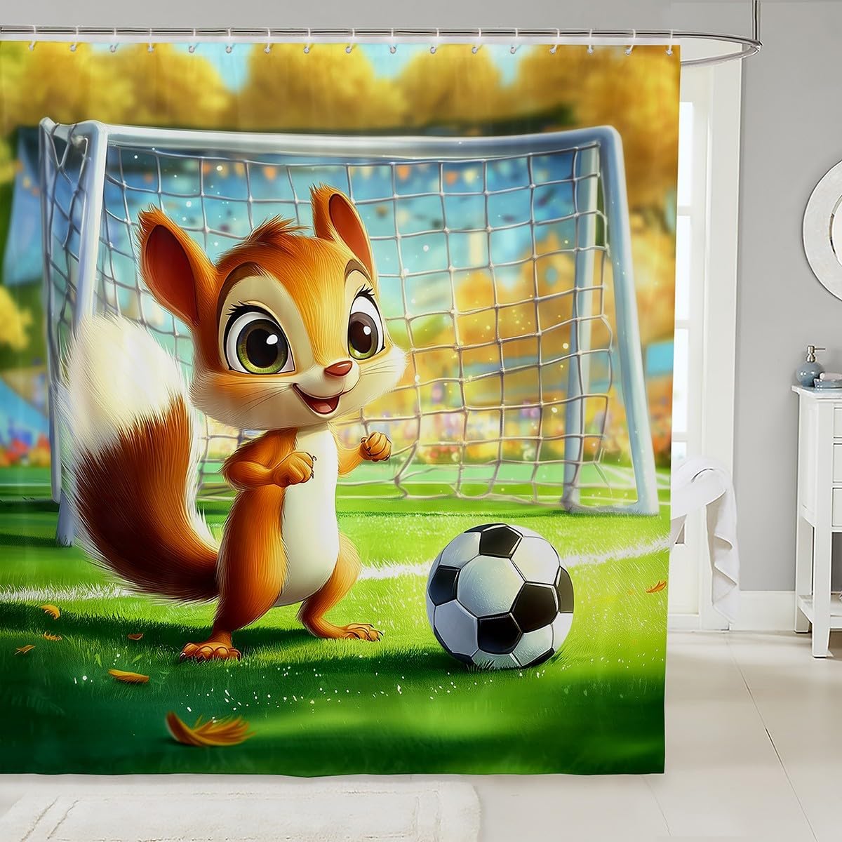 

Cat Band Shower Curtain 3D Cute Animal Drum Kit Guitar Bathroom Curtain For Kids Teens Adults Musical Instrument Print Music W60H190(CM)-1 Pcs