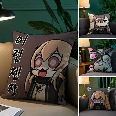 Anime Cute Girls F-Frontline Pillow Case Plush Fabric Soft Pillowcase Double Sided Print Sofa Cushion Cover Throw