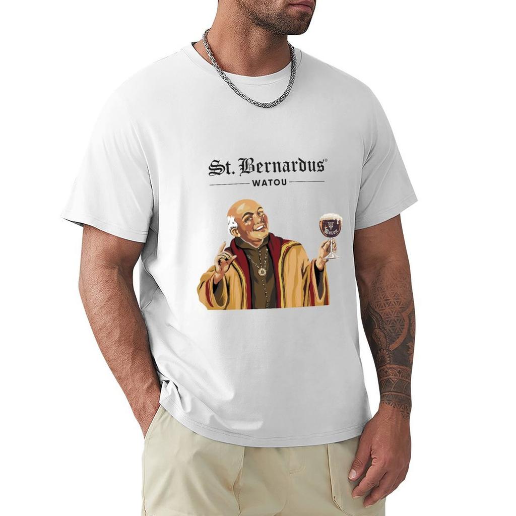 Monk N Brewz St Bernardus Classic White Tshirt Uv Protection Outdoor Tee Shirt
