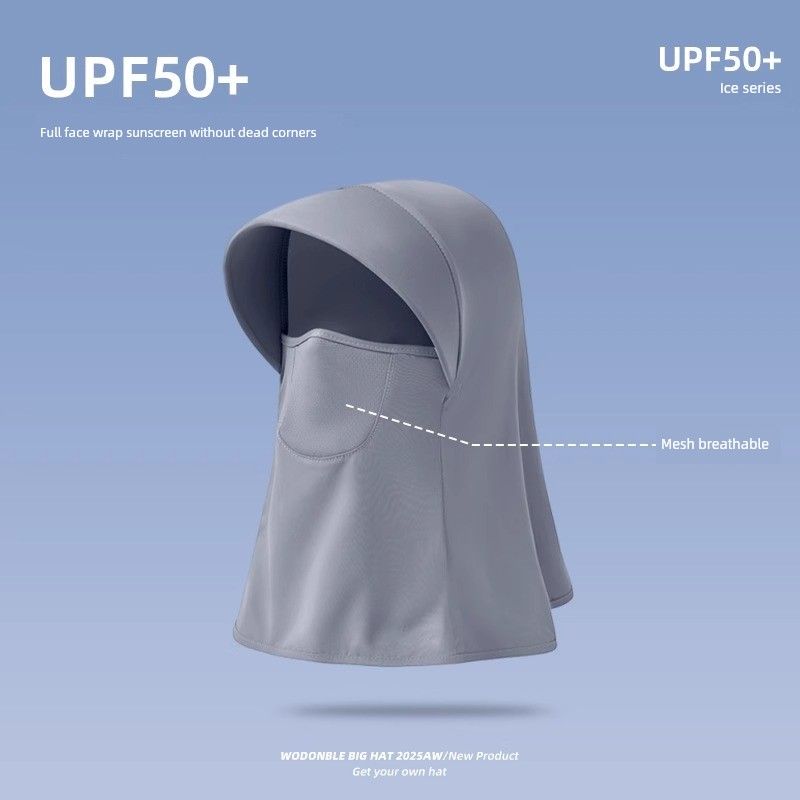 

Велосипедная маска-шляпа из ледяного шелка для защиты от солнца, интегрированная защита шеи, лицокини, женская летняя защита от УФ-лучей, для вождения, полная защита лица от солнца Dark gray-Upgrade 3.0 Full Sun Protection One size