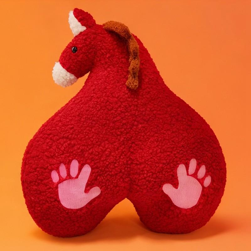 

Chinese Zodiac Horse Plush Toy With Soft Polyester Filling For Kids And Adults Red,40cm