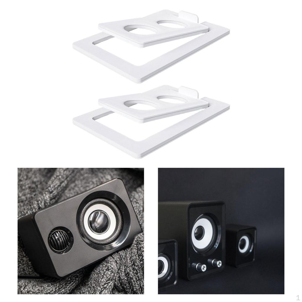 2 Pack Inclined Desktop Speaker Stands Studio Monitor 15° Tilt Table for