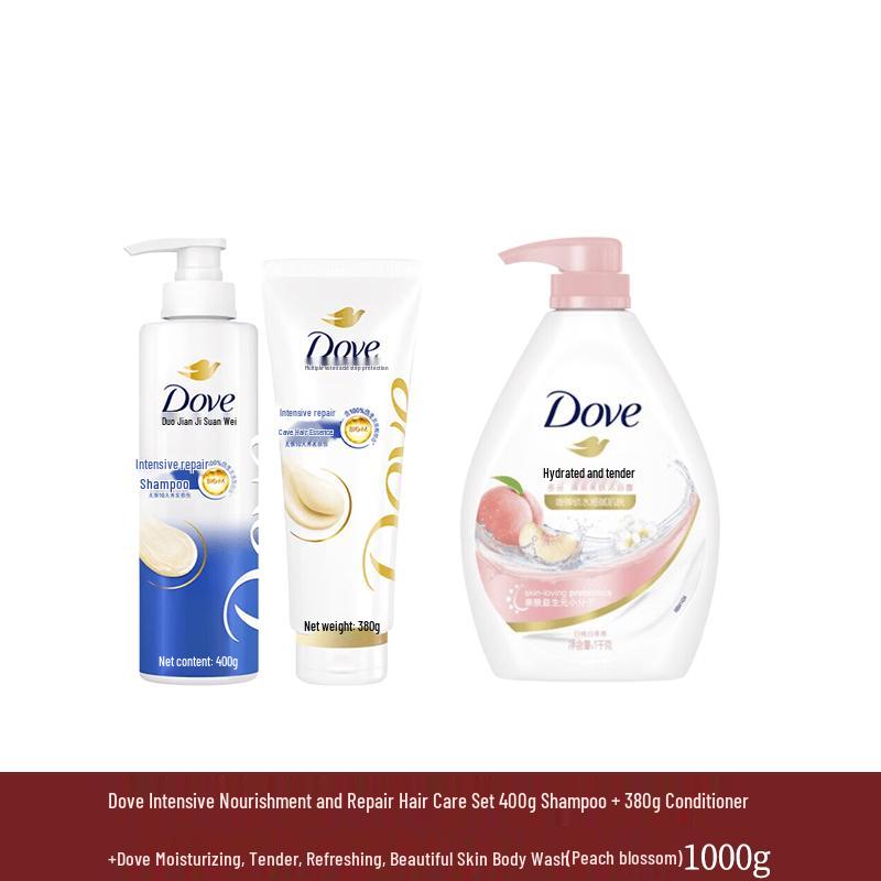 Набор Dove Интенсивное Восстановление Уход за Волосами и Гель для Душа с Цветами Персика