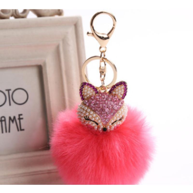 Výprodej Ručně vyráběná kožešinová bambulka na klíčenky Králičí kožešinová koule Klíčenky Držák na klíče Ozdoby na telefon Kabelka Šperky Doplňky