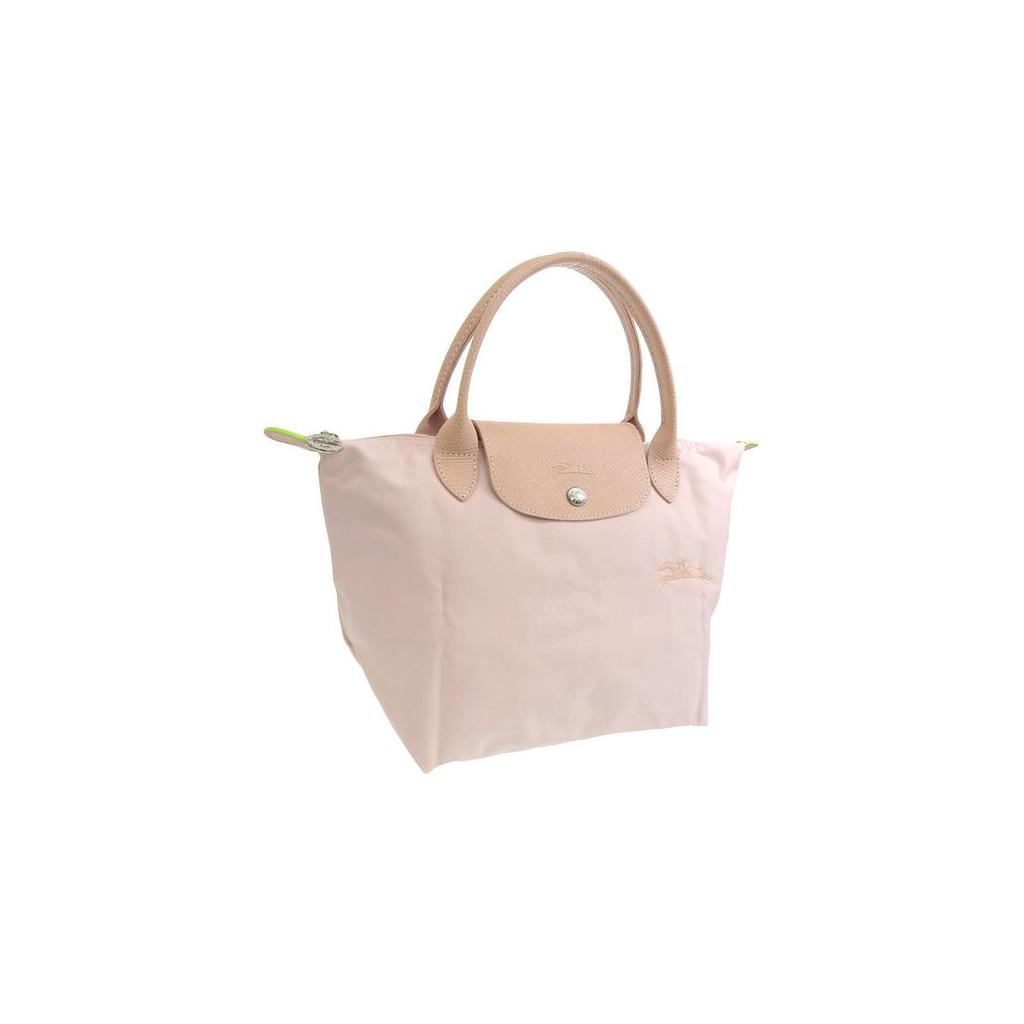Longchamp Le Pliage Green Canvas With Leather Dumpling Bag, One Shoulder Handbag Small Womens Cherry Blossom Pink