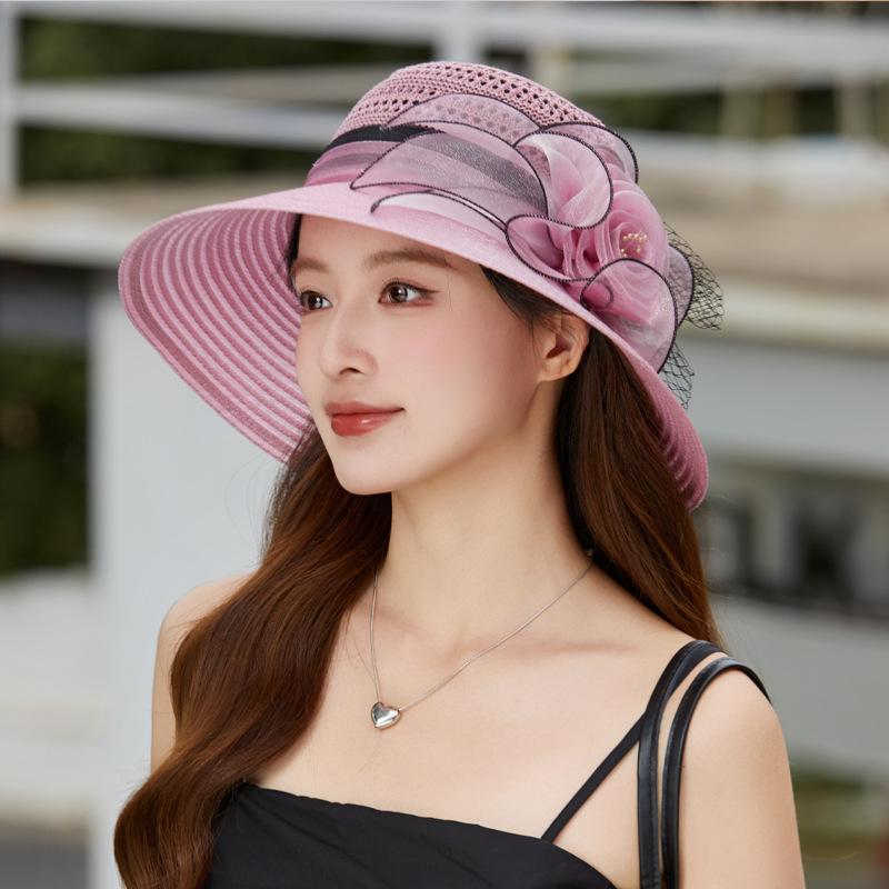 Summer fashion versatile organza sunshade sunscreen hat children outdoor travel leisure sun hat show washbasin hat