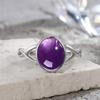 925 Silber Natursteinringe Mit Amethyst Einfacher Lila Ovaler Ring 8*10mm Feiner Schmuck Geschenke für Freundinnen für Frauen