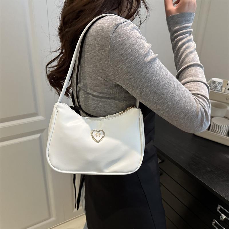 Sommer schöne beliebte große Kapazität einfarbig Halbmond lässig Achsel Schulter Umhängetasche Damen