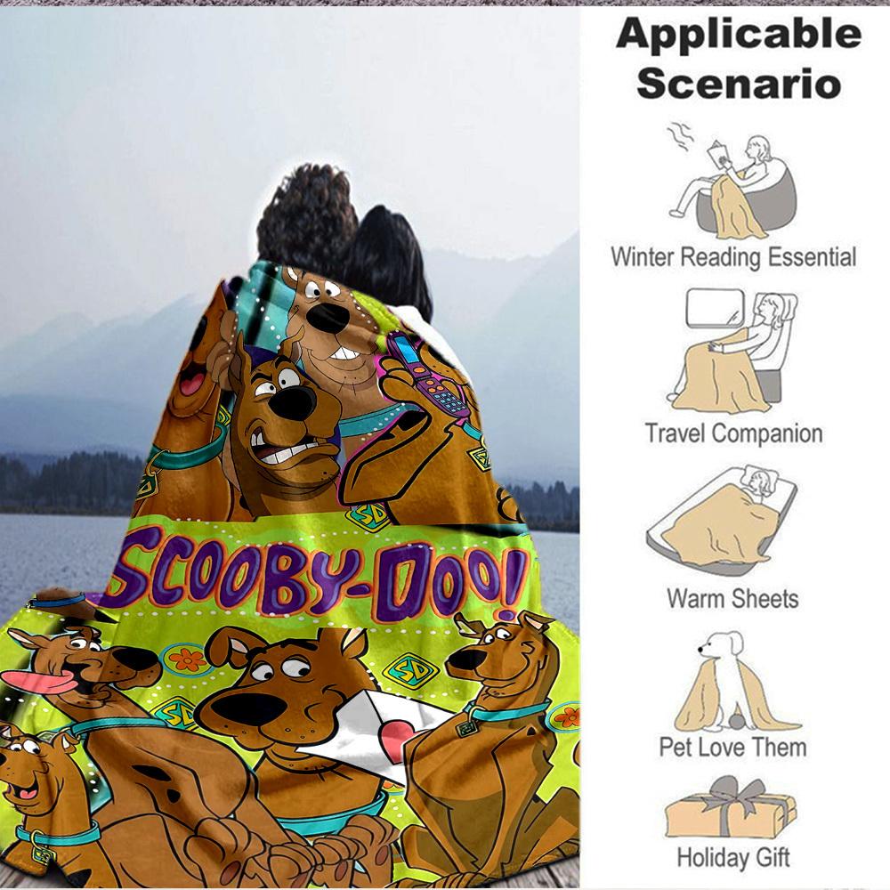 1pz Coperta Plaid Scooby Doo Leggera Morbida Calda Coperta per Tutte le Stagioni per Divano, Letto, Viaggio,L1029016