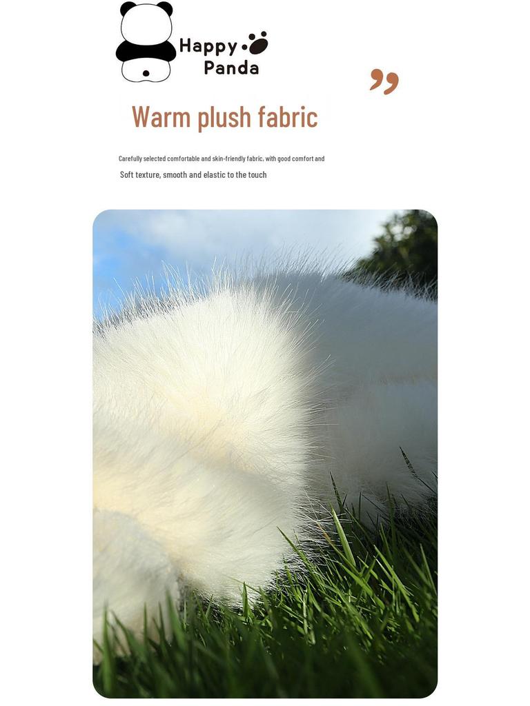 Luxury Faux Rabbit Fur Panda Car Seat Cushion - Universal Winter Cover