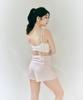 Foriz [Daisy Warm-Up Pants_Milky Pink] Multi-Strap Ribbed Cover-Up Shorts
