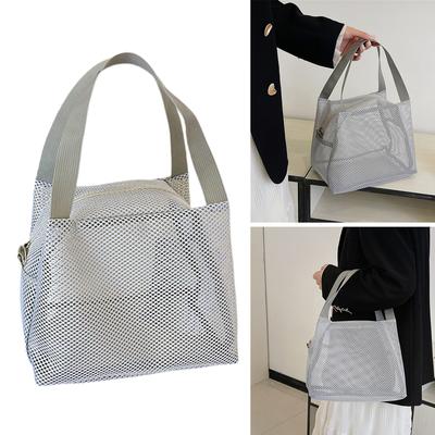 Large Capacity Clear Mesh Storage Pouch Portable Wash Bag Breathable Toiletries Organizer For Gym Travel Daily Use