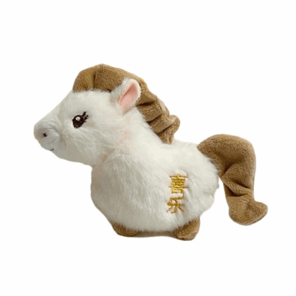 Cute Plush Horse Doll Pendant Cartoon Chinese New Year Gift Zodiac Pony Figurine Birthday Gift