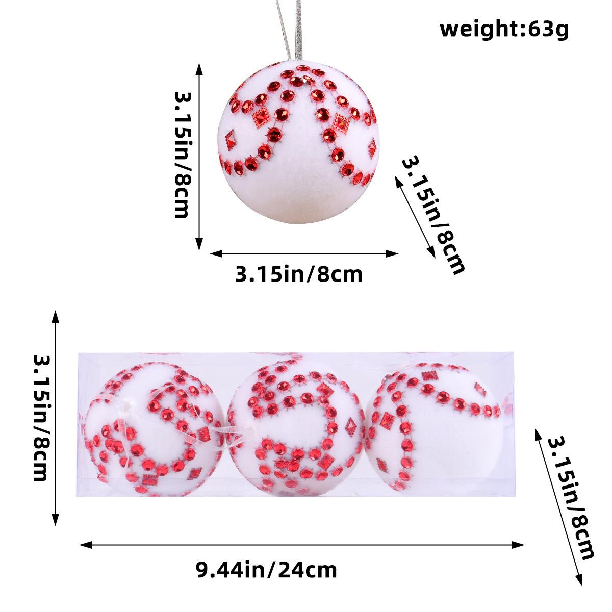 

Christmas Foam Rhinestone Sticker Twine-Wrapped Irregular Balls for Tree Decoration