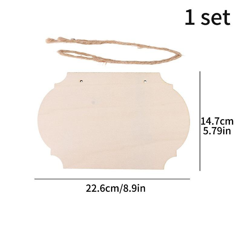 Unfinished Wood Boards Blank Wood Signs with Hanging Ropes Door Hanger DIY Wooden Sign Paintings Art Carving Crafts Wood Chips