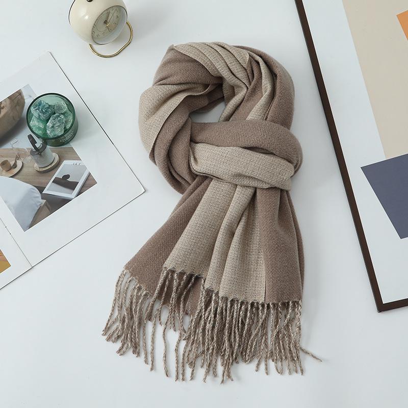 Women's Double-sided Wool Cashmere Scarf Shawl: New High-end Autumn/Winter 2026 Style