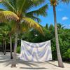 Pale Blue Curved Wave Quick Drying Bath Towel Microfiber Beach Towel Light Weight Swimming Camping Yoga Beach Out