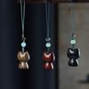 Strawberry Sandalwood Key Chain Chinese Style Lucky Cat Pendant Lucky Key Chain Strap  Men