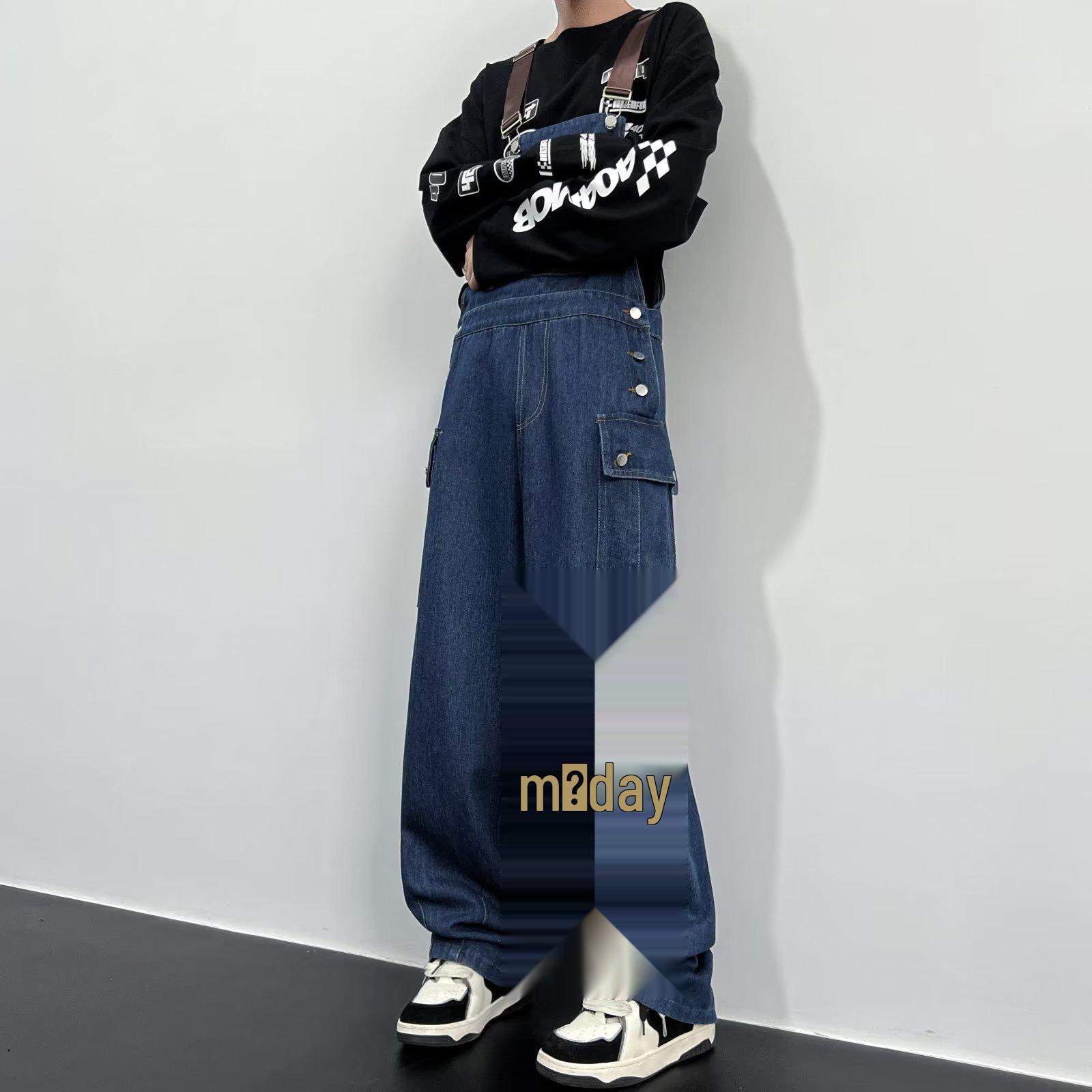 

Мужские модные джинсы прямого кроя свободного силуэта для весны и осени M синий