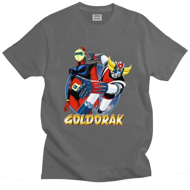 T Shirt Men Cotton Tshirt Urban Tees Short Sleeved Actarus Goldrake Anime T-shirts Fitted Clothing