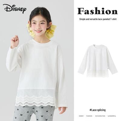 Mädchen 25 Herbst Spitze Patchwork Langarm T-Shirt - Teen Süße Mode