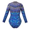Women's Long-sleeved One-piece Sports Printed Swimsuit Diving Suit