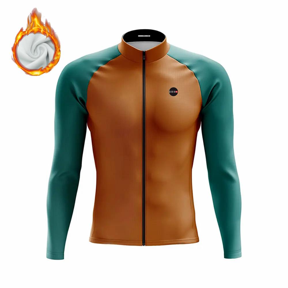 Winter Cycling Men's Long Sleeve Gobikful Jackets Thermal Fleece Bicycle Jersey Ciclismo Racing Jacket Roadbike Shirts