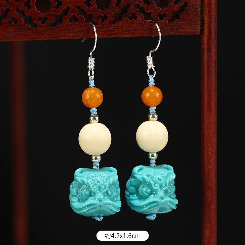 Niche retro earrings medium and long fringed earrings simple temperament cheongsam earrings women