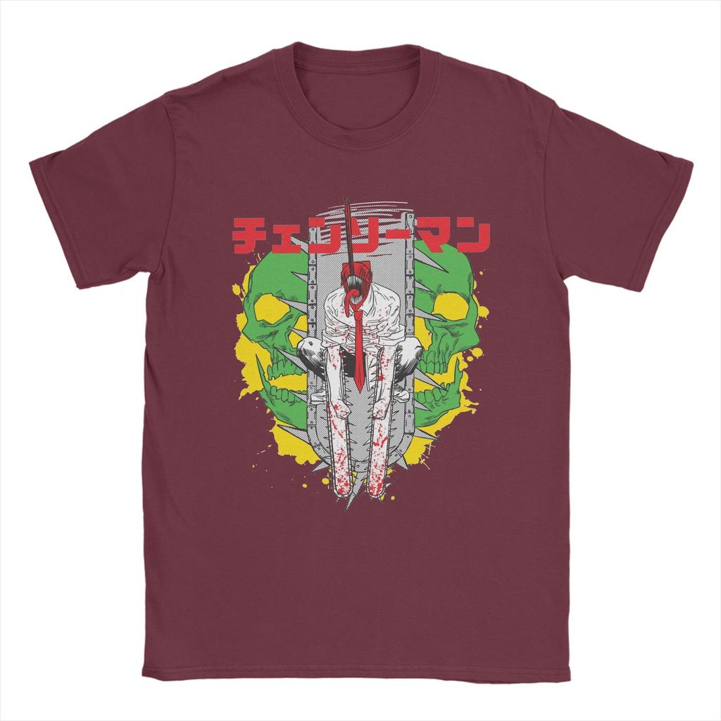 Funny Denji Anime Cartoon Manga T-Shirt Men Cotton Short Sleeve Chainsaw Man O-neck Summer TopsTops