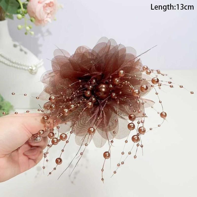 

Бусины-пионовые цветы, кисточка, пушистая, высокая, акула, заколка