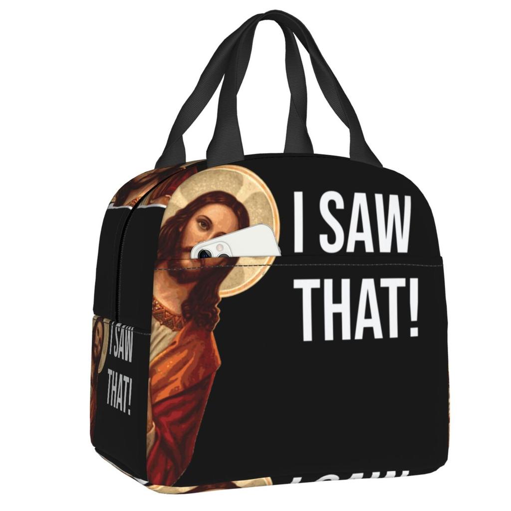 Custom Sacred Heart Of Jesus Lunch Bag Women Thermal Cooler Insulated Lunch Box for Kids School Children