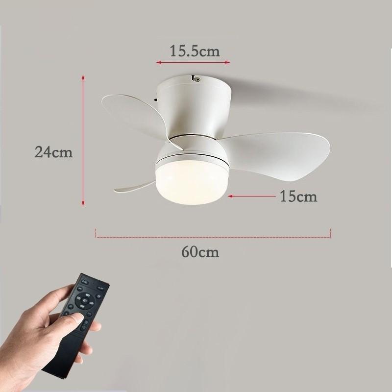 Household Frequency Conversion Ceiling Fan Light Kitchen Bedroom 3 Colors Light Adjustable Electric Ceiling Fan Lamp