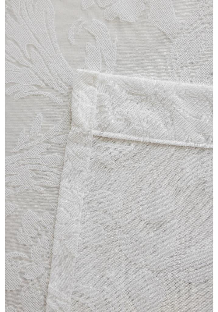 European Curl Grass Jacquard Sheer Curtain: Light, Transparent Design for Living Room or Bedroom Windows.