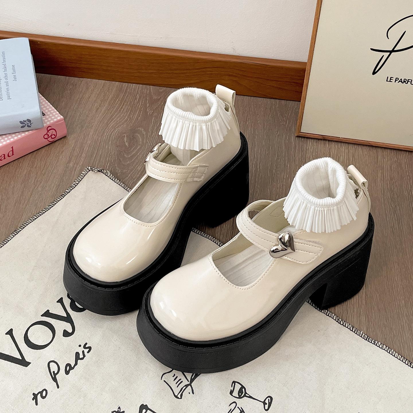 

Black French retro small thick heel high heels women s summer 2025 new with skirt light mouth Mary Jane single shoes 40 бежевый