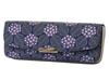 Large Hard Eyeglass Inden Navy Blue Deerskin with Gray Purple Chintz Hydrangea Pattern [Inden-ya] Case, 8007, Misono, Lacquer, Design,
